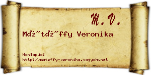 Mátéffy Veronika névjegykártya